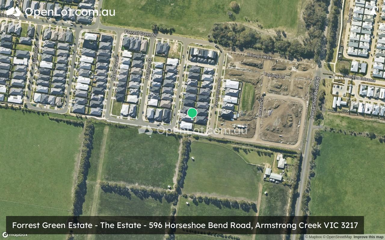 Satellite image for Forrest Green Estate - The Estate - 596 Horseshoe Bend Road, Armstrong Creek VIC 3217