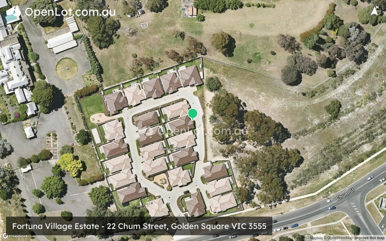 Satellite image for Fortuna Village Estate - 22 Chum Street, Golden Square VIC 3555