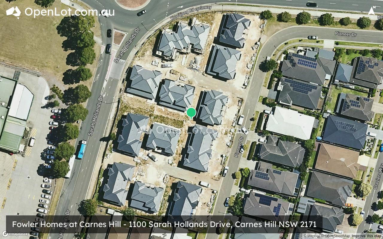 Satellite image for Fowler Homes at Carnes Hill - 1100 Sarah Hollands Drive, Carnes Hill NSW 2171