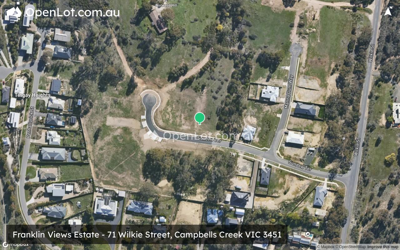 Satellite image for Franklin Views Estate - 71 Wilkie Street, Campbells Creek VIC 3451