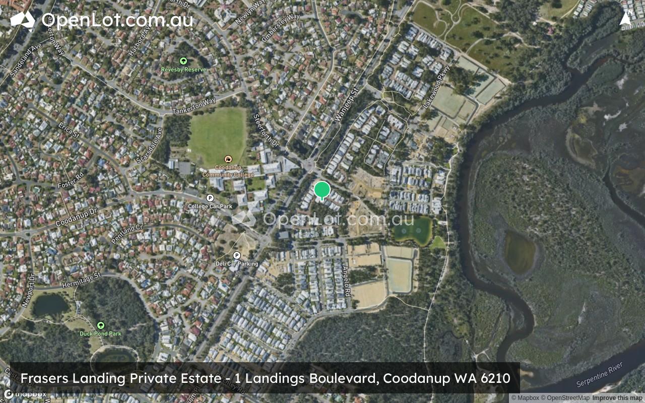 Satellite image for Frasers Landing Private Estate - 1 Landings Boulevard, Coodanup WA 6210