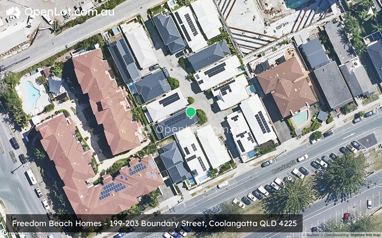 Satellite image for Freedom Beach Homes - 199-203 Boundary Street, Coolangatta QLD 4225