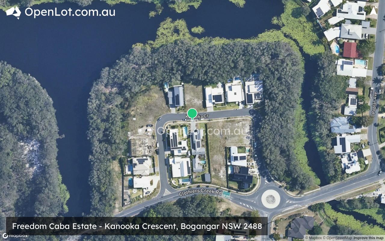 Satellite image for Freedom Caba Estate - Kanooka Crescent, Bogangar NSW 2488