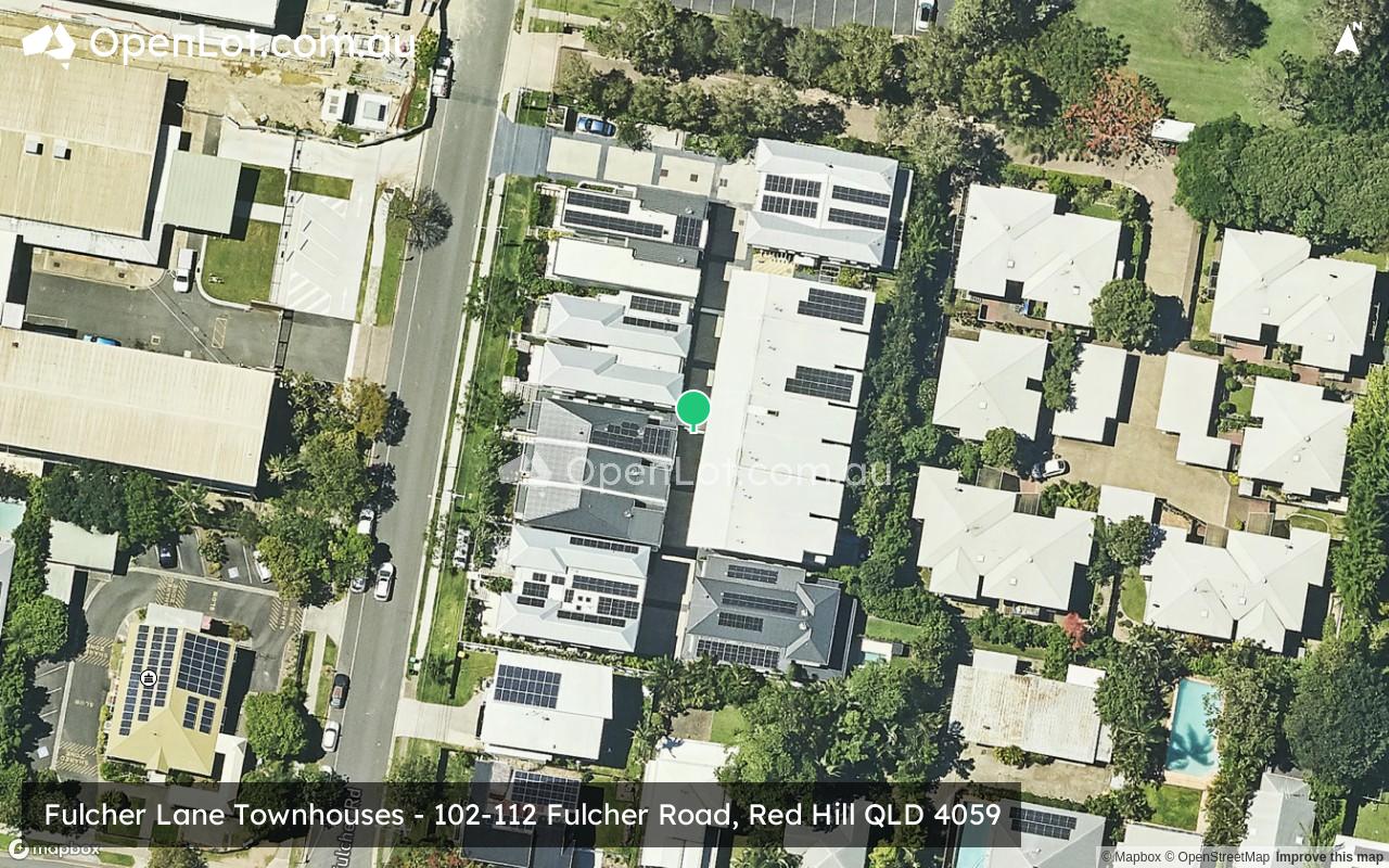 Satellite image for Fulcher Lane Townhouses - 102-112 Fulcher Road, Red Hill QLD 4059
