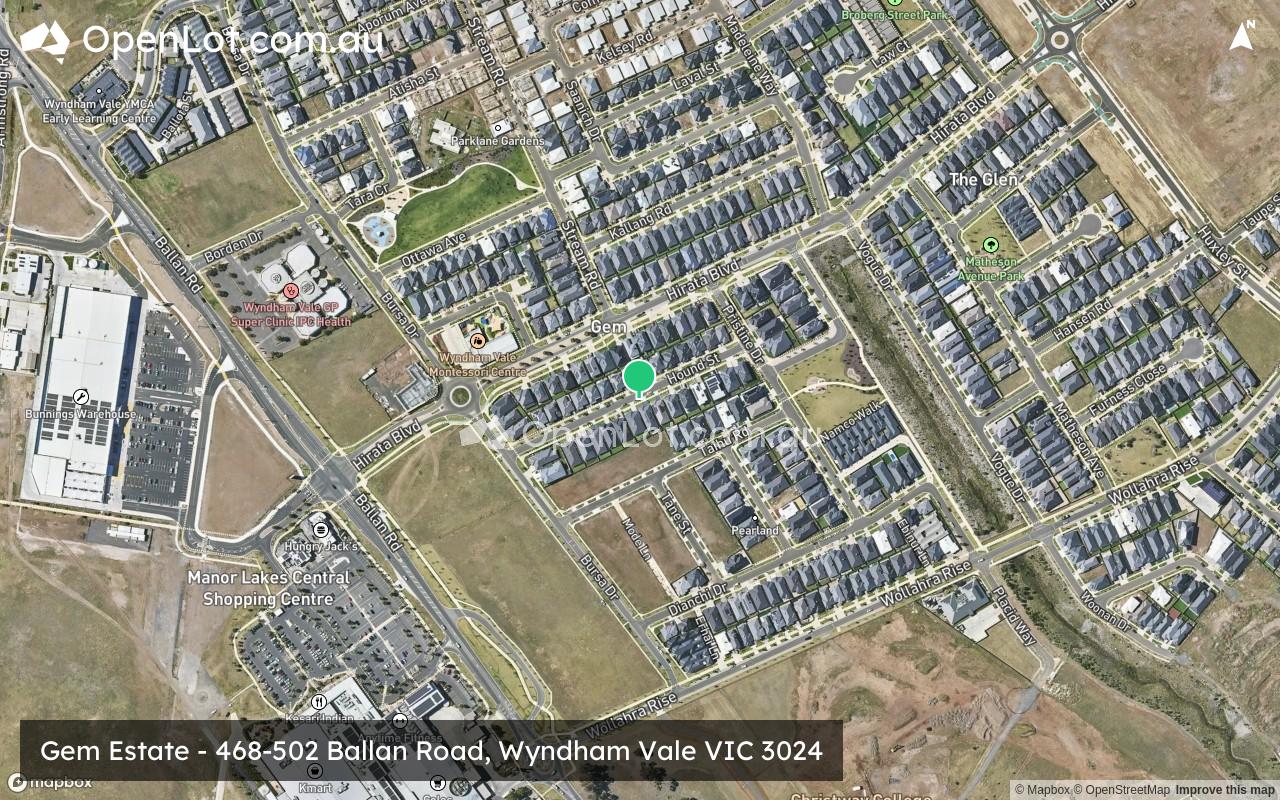 Satellite image for Gem Estate - 468-502 Ballan Road, Wyndham Vale VIC 3024