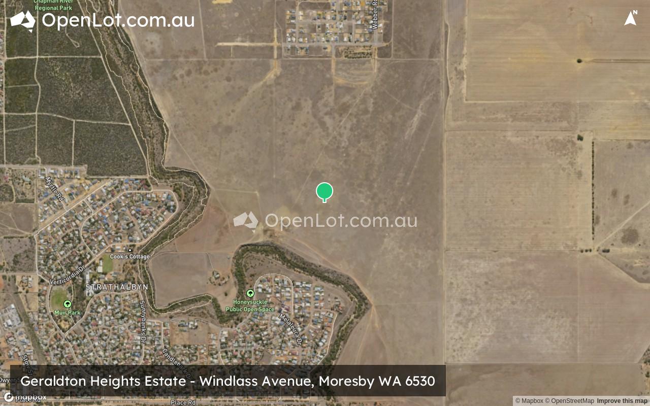 Satellite image for Geraldton Heights Estate - Windlass Avenue, Moresby WA 6530