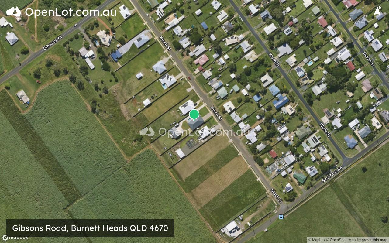 Satellite image for Gibsons Road, Burnett Heads QLD 4670
