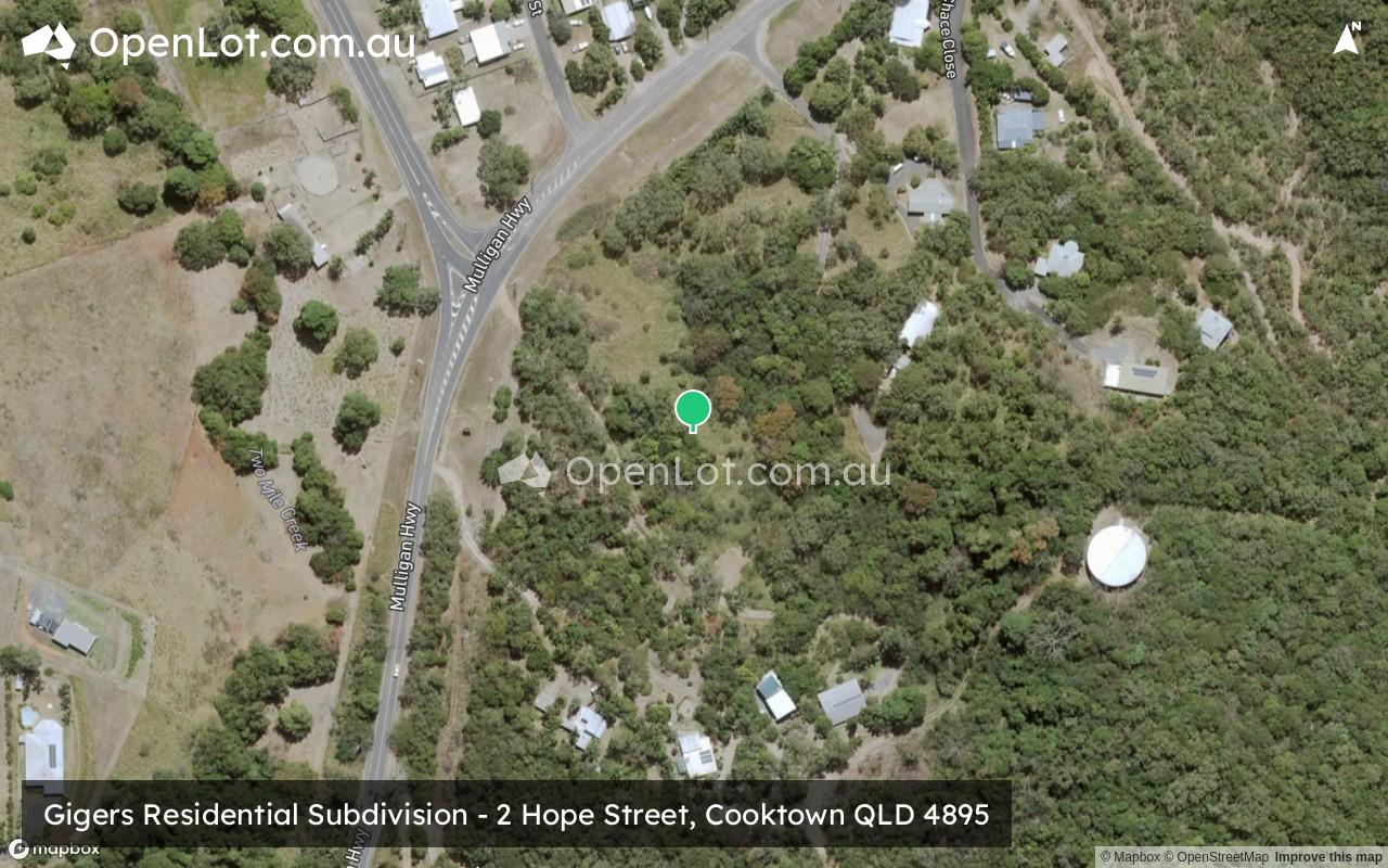 Satellite image for Gigers Residential Subdivision - 2 Hope Street, Cooktown QLD 4895