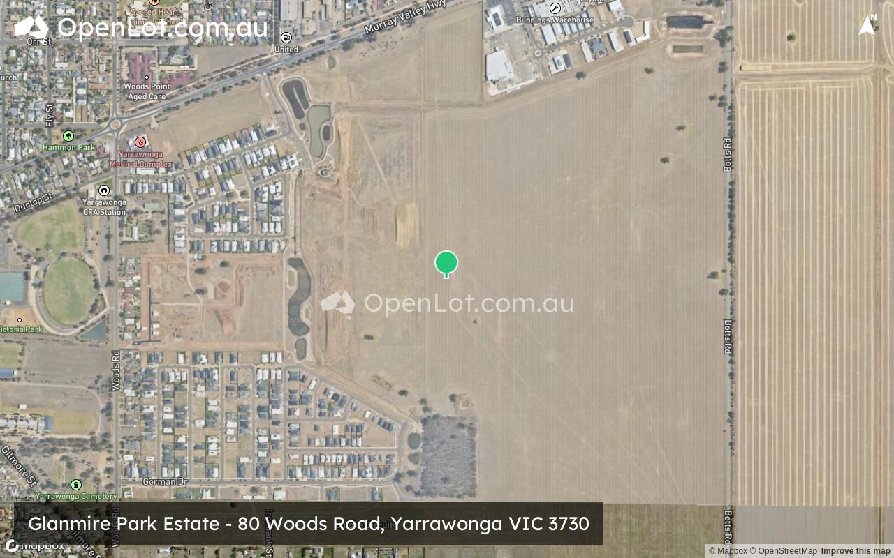 Satellite image for Glanmire Park Estate - 80 Woods Road, Yarrawonga VIC 3730