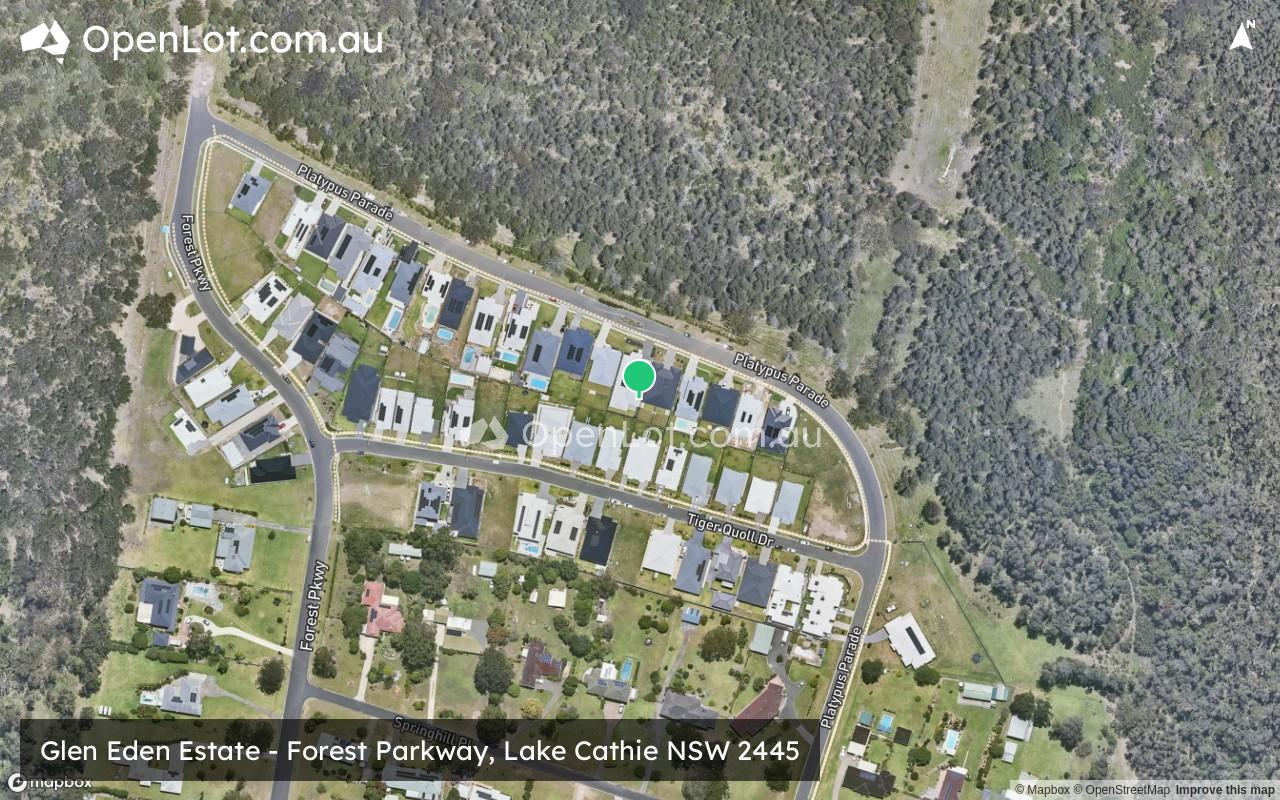 Satellite image for Glen Eden Estate - Forest Parkway, Lake Cathie NSW 2445
