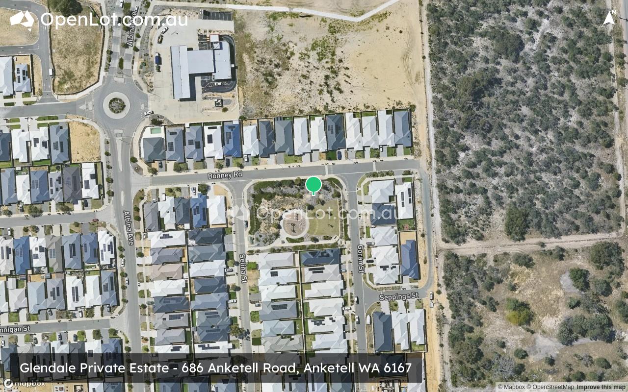 Satellite image for Glendale Private Estate - 686 Anketell Road, Anketell WA 6167