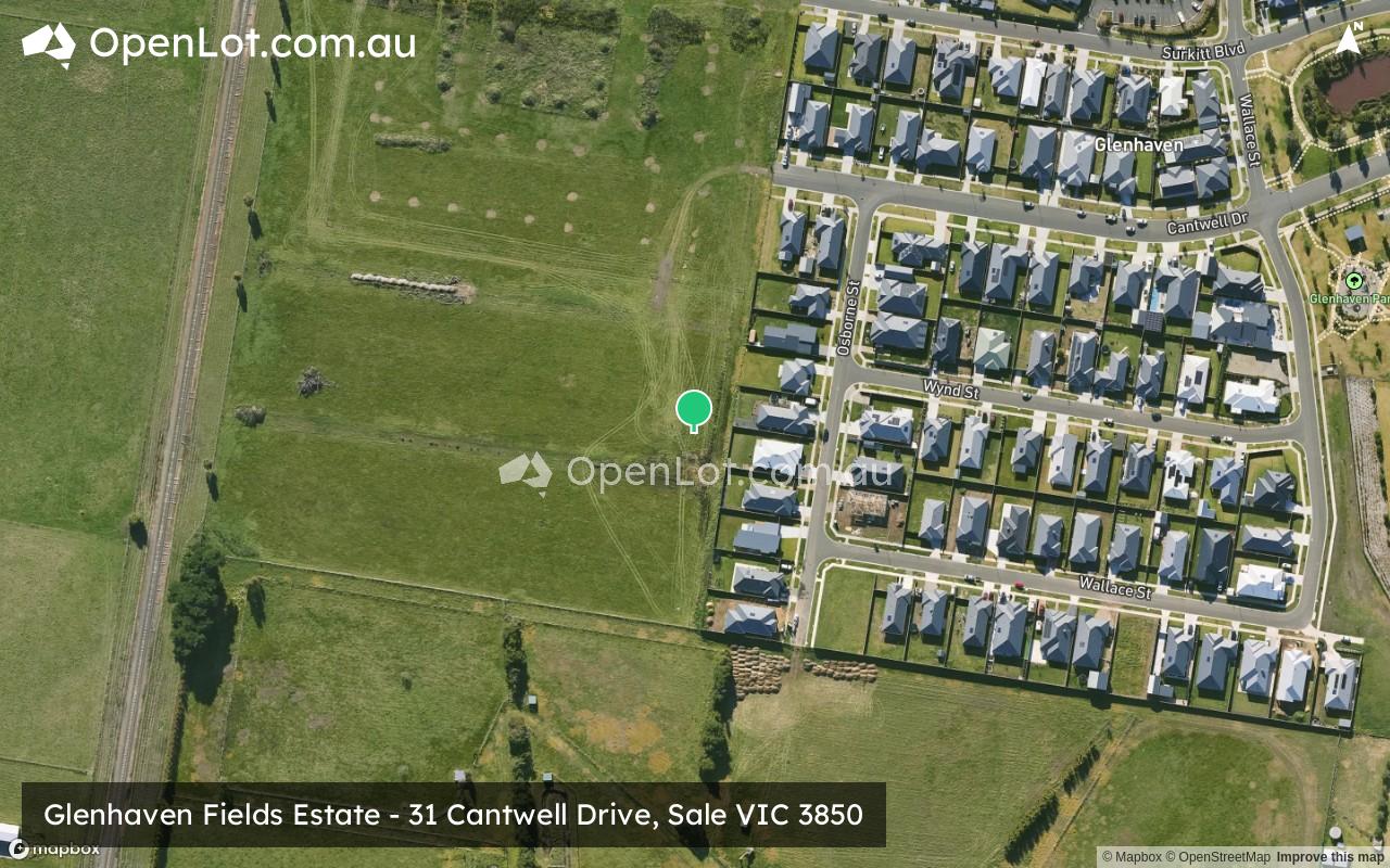 Satellite image for Glenhaven Fields Estate - 31 Cantwell Drive, Sale VIC 3850