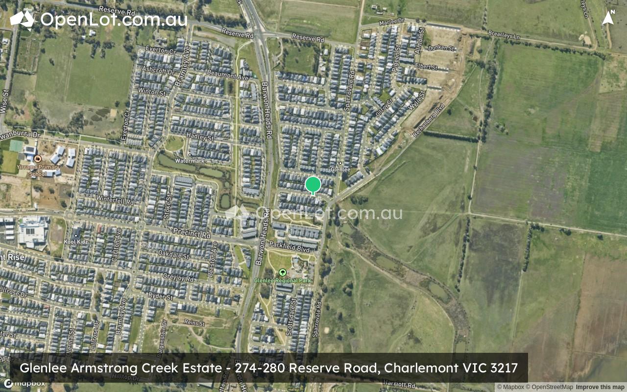 Satellite image for Glenlee Armstrong Creek Estate - 274-280 Reserve Road, Charlemont VIC 3217