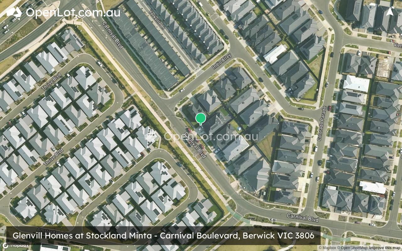 Satellite image for Glenvill Homes at Stockland Minta - Carnival Boulevard, Berwick VIC 3806