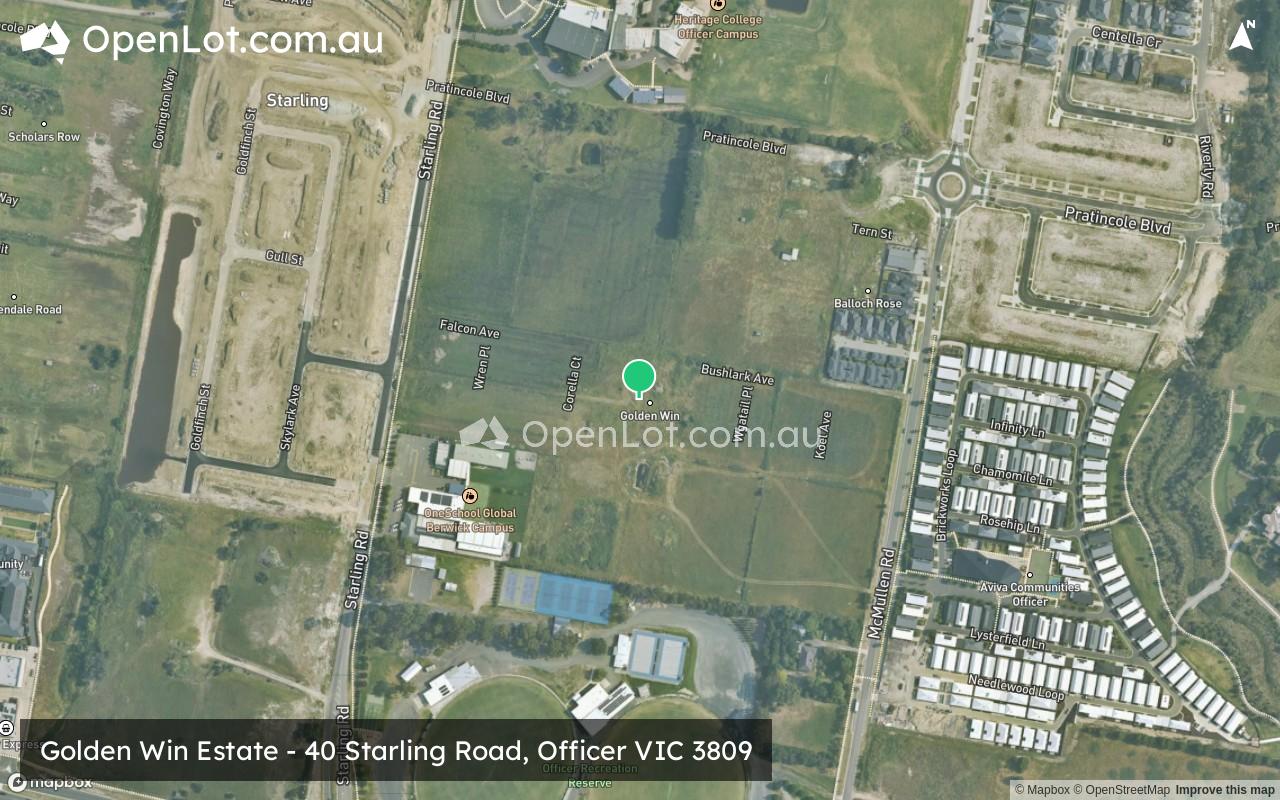 Satellite image for Golden Win Estate - 40 Starling Road, Officer VIC 3809