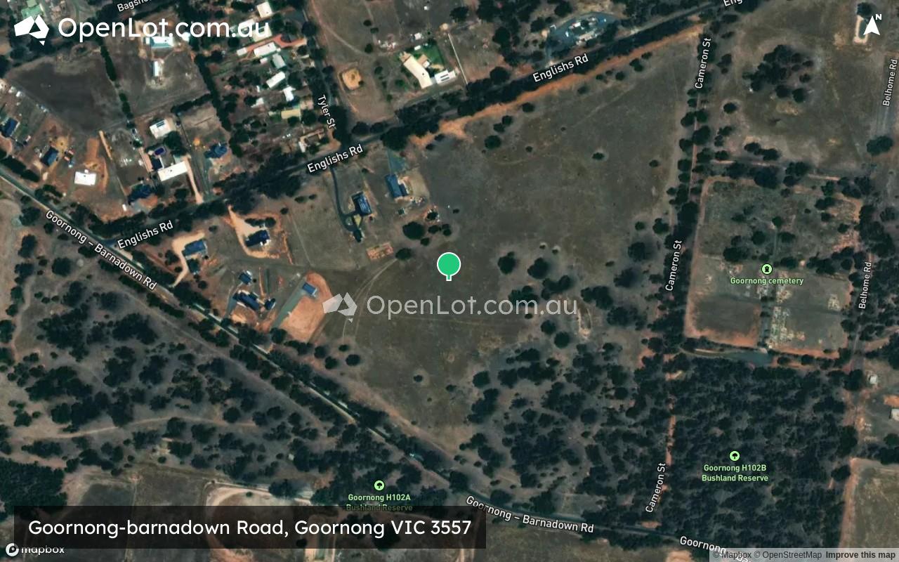 Satellite image for Goornong-barnadown Road, Goornong VIC 3557