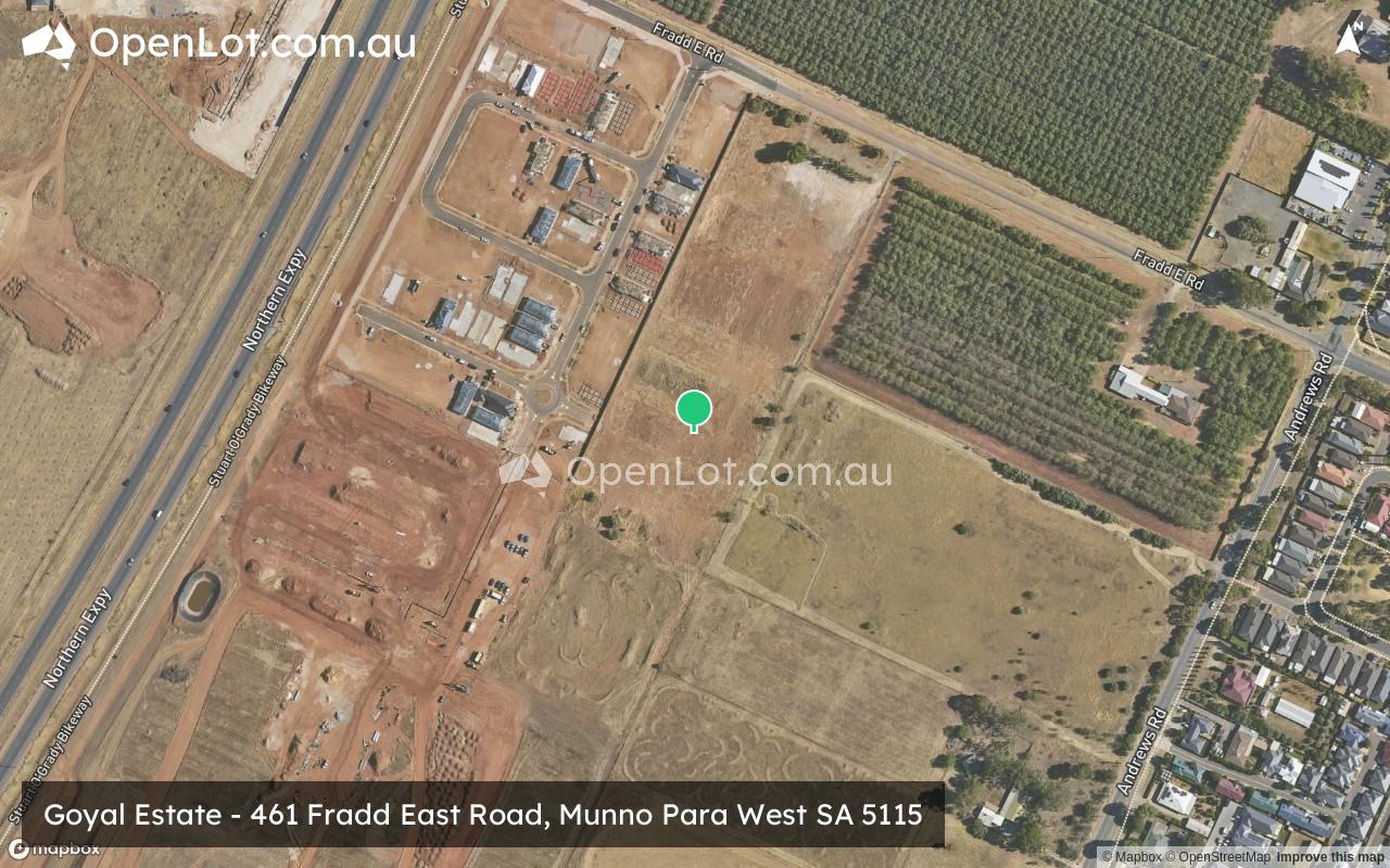 Satellite image for Goyal Estate - 461 Fradd East Road, Munno Para West SA 5115