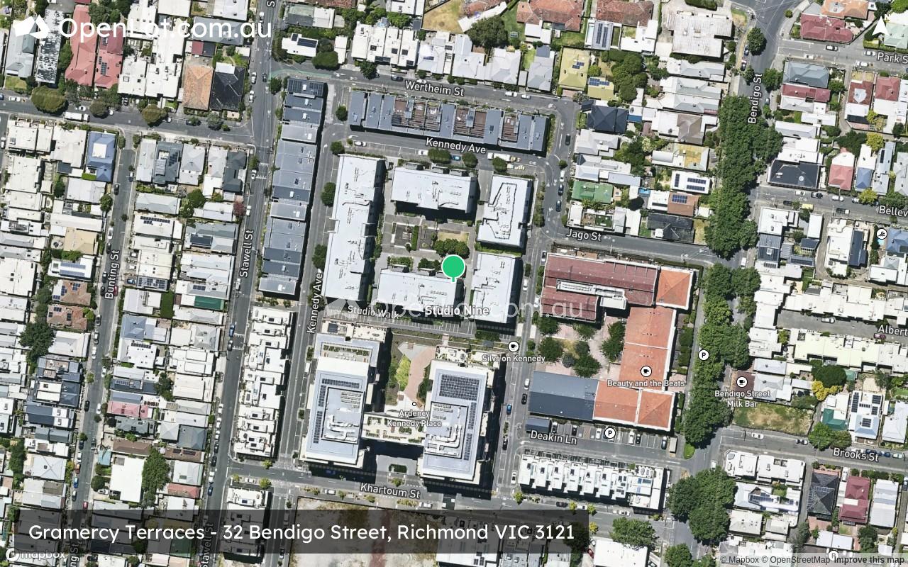 Satellite image for Gramercy Terraces - 32 Bendigo Street, Richmond VIC 3121