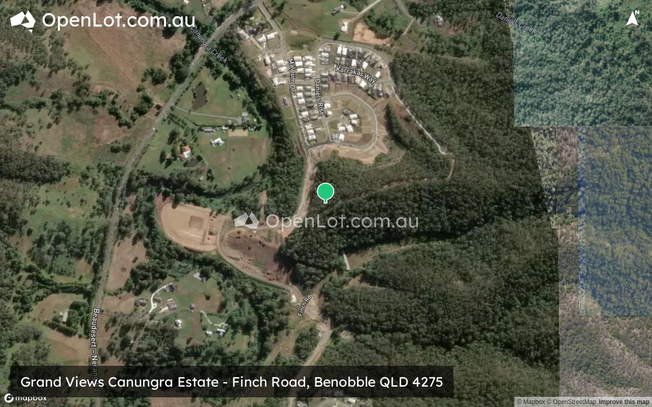 Satellite image for Grand Views Canungra Estate - Finch Road, Benobble QLD 4275