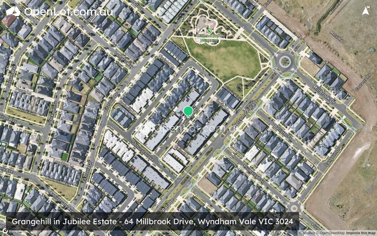 Satellite image for Grangehill in Jubilee Estate - 64 Millbrook Drive, Wyndham Vale VIC 3024