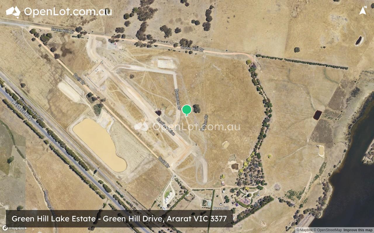 Satellite image for Green Hill Lake Estate - Green Hill Drive, Ararat VIC 3377