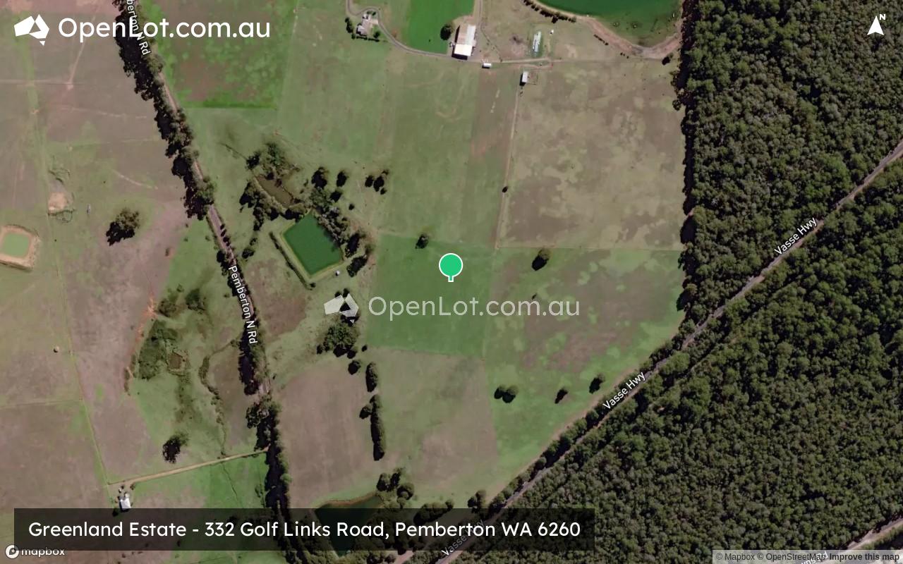 Satellite image for Greenland Estate - 332 Golf Links Road, Pemberton WA 6260
