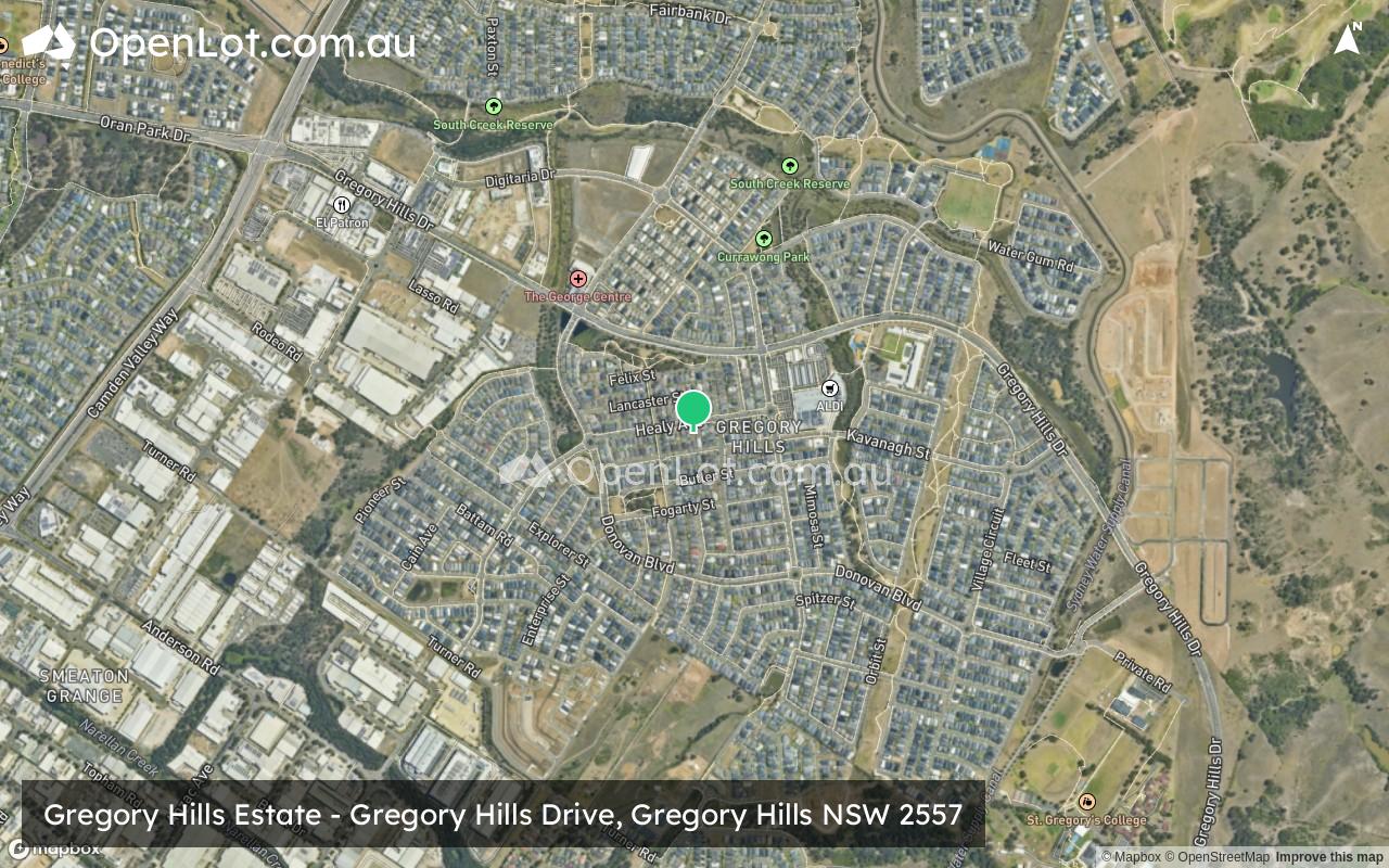 Satellite image for Gregory Hills Estate - Gregory Hills Drive, Gregory Hills NSW 2557