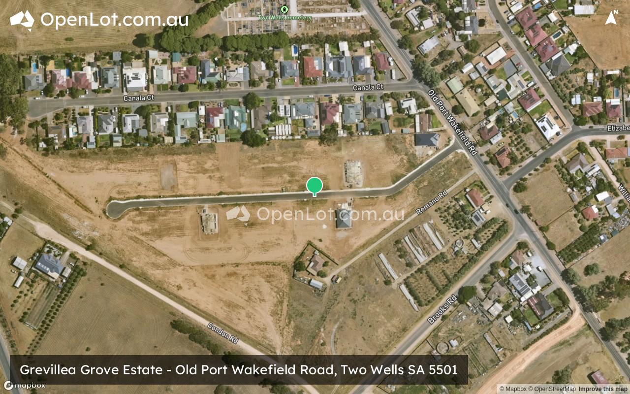 Satellite image for Grevillea Grove Estate - Old Port Wakefield Road, Two Wells SA 5501