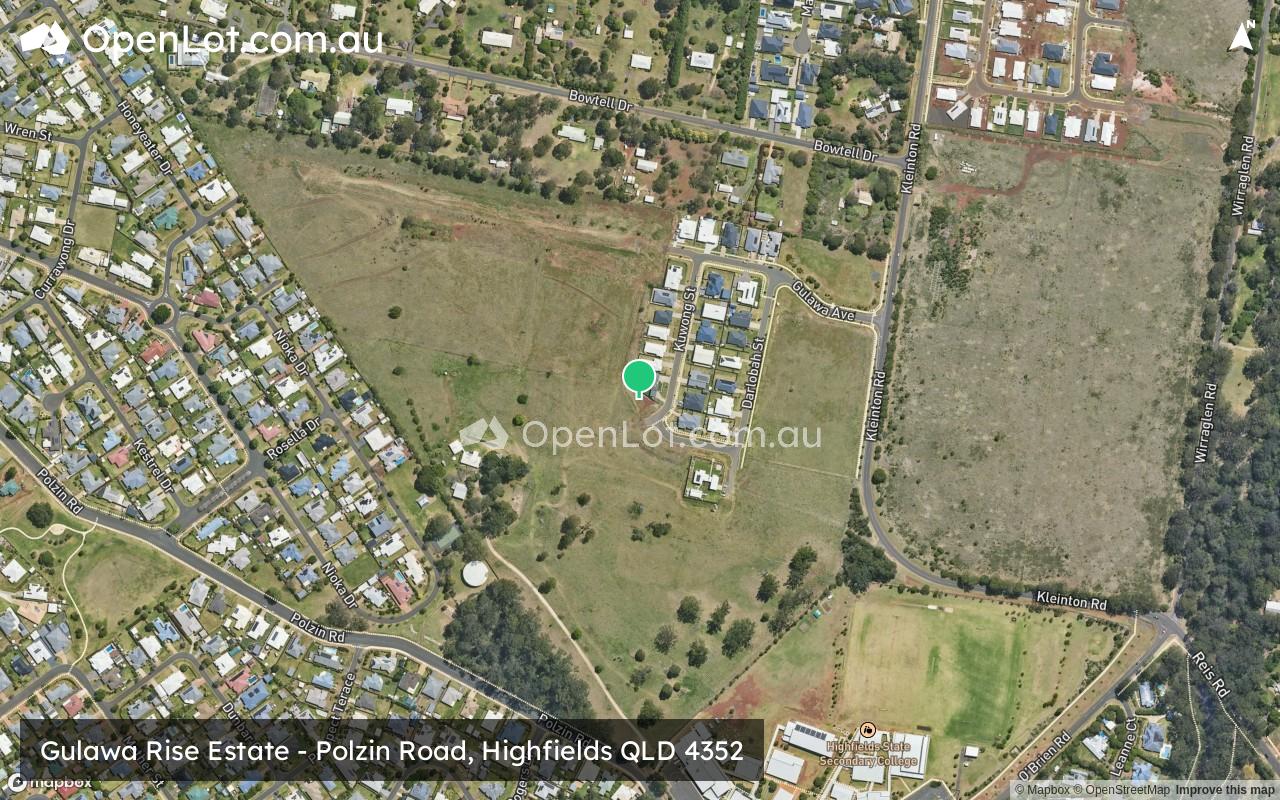 Satellite image for Gulawa Rise Estate - Polzin Road, Highfields QLD 4352