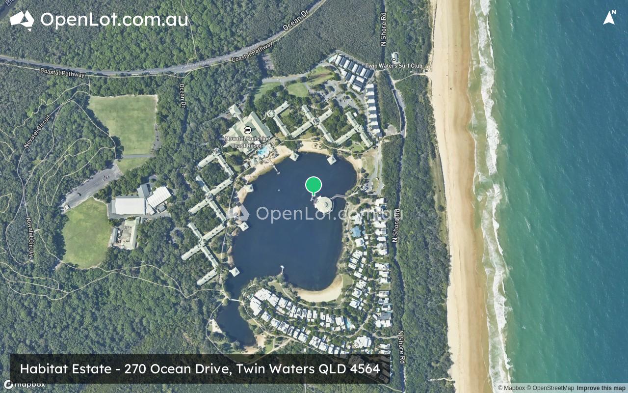 Satellite image for 270 Ocean Drive, Twin Waters QLD 4564