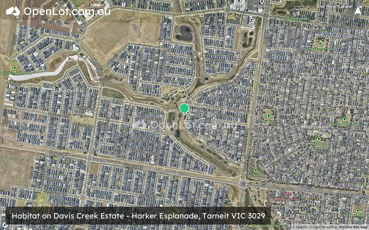 Satellite image for Habitat on Davis Creek Estate - Harker Esplanade, Tarneit VIC 3029