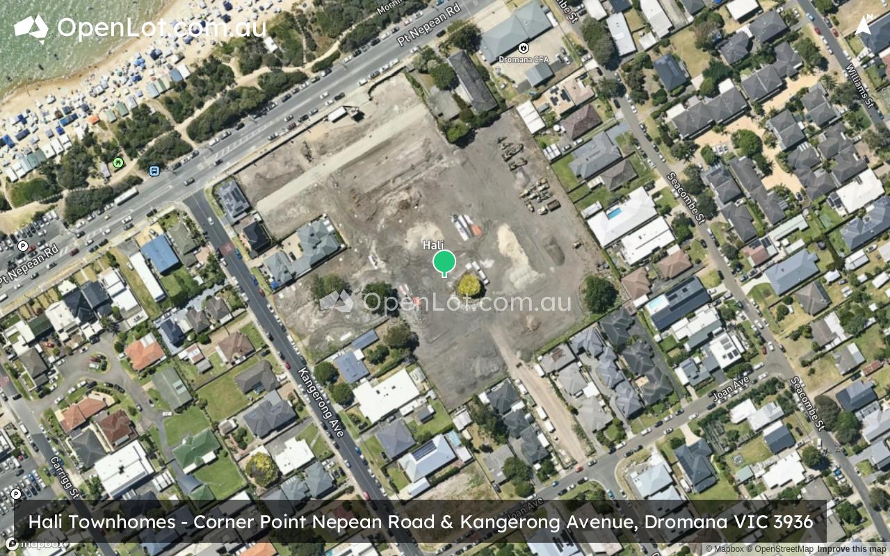 Satellite image for Hali Townhomes - Corner Point Nepean Road & Kangerong Avenue, Dromana VIC 3936