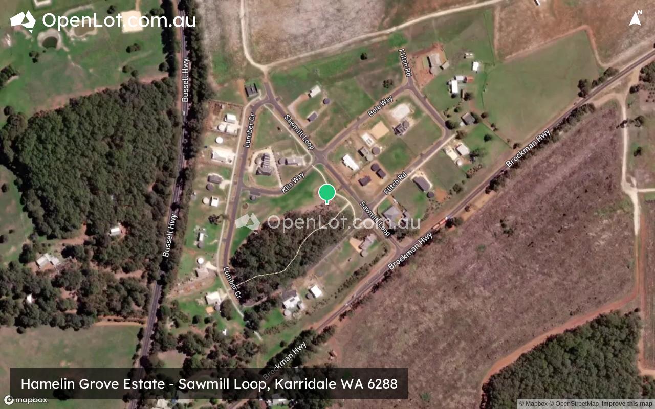 Satellite image for Hamelin Grove Estate - Sawmill Loop, Karridale WA 6288