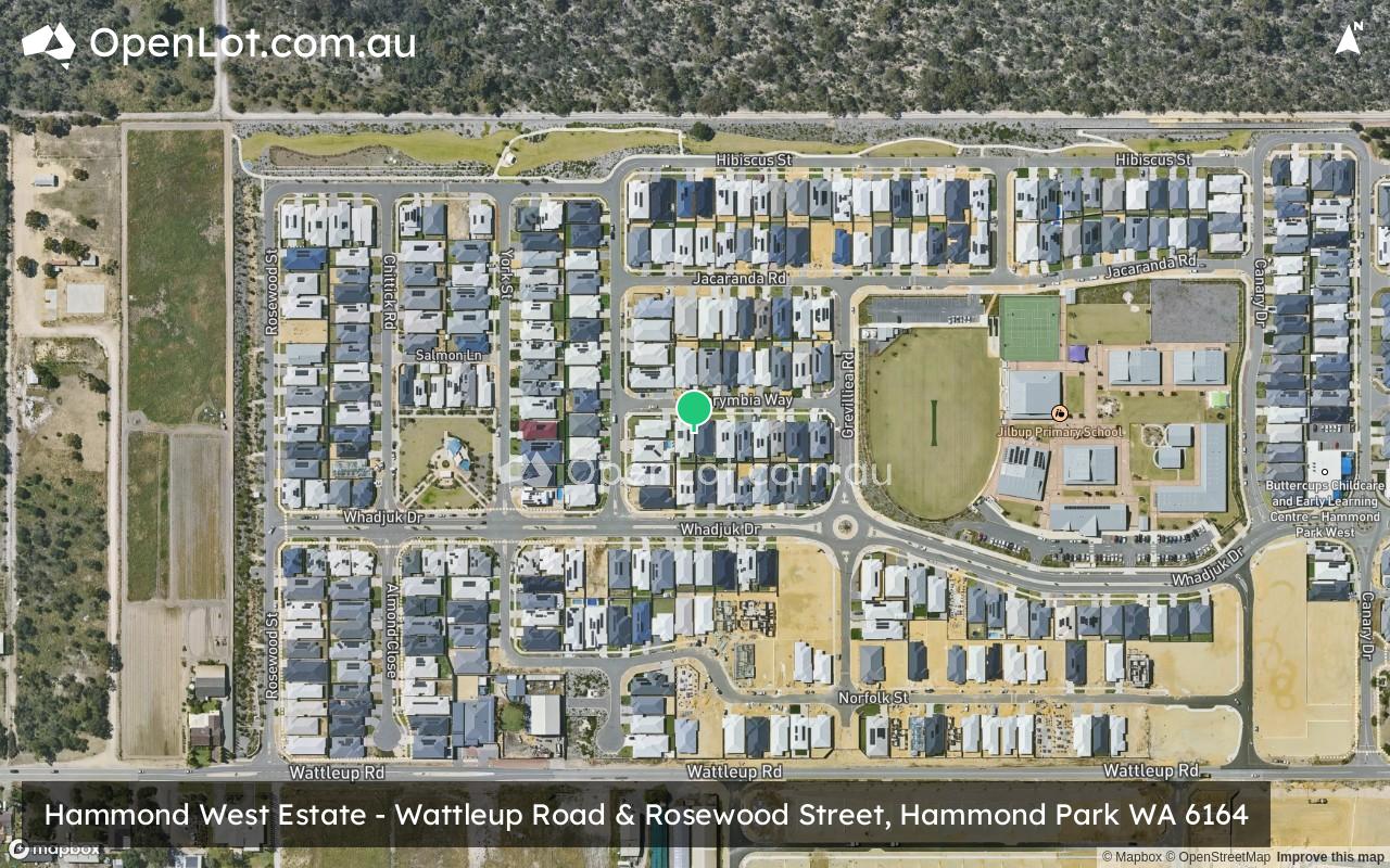 Satellite image for Hammond West Estate - Wattleup Road & Rosewood Street, Hammond Park WA 6164