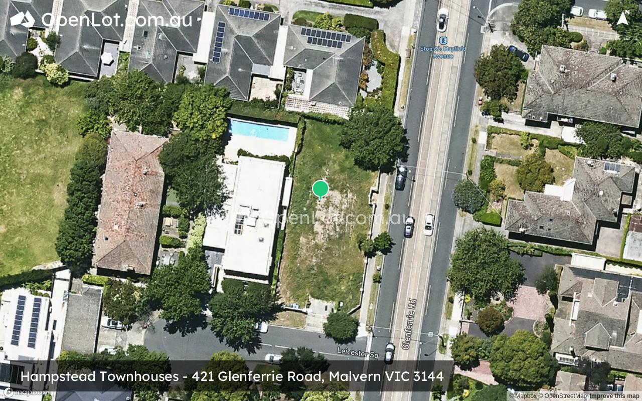 Satellite image for Hampstead Townhouses - 421 Glenferrie Road, Malvern VIC 3144