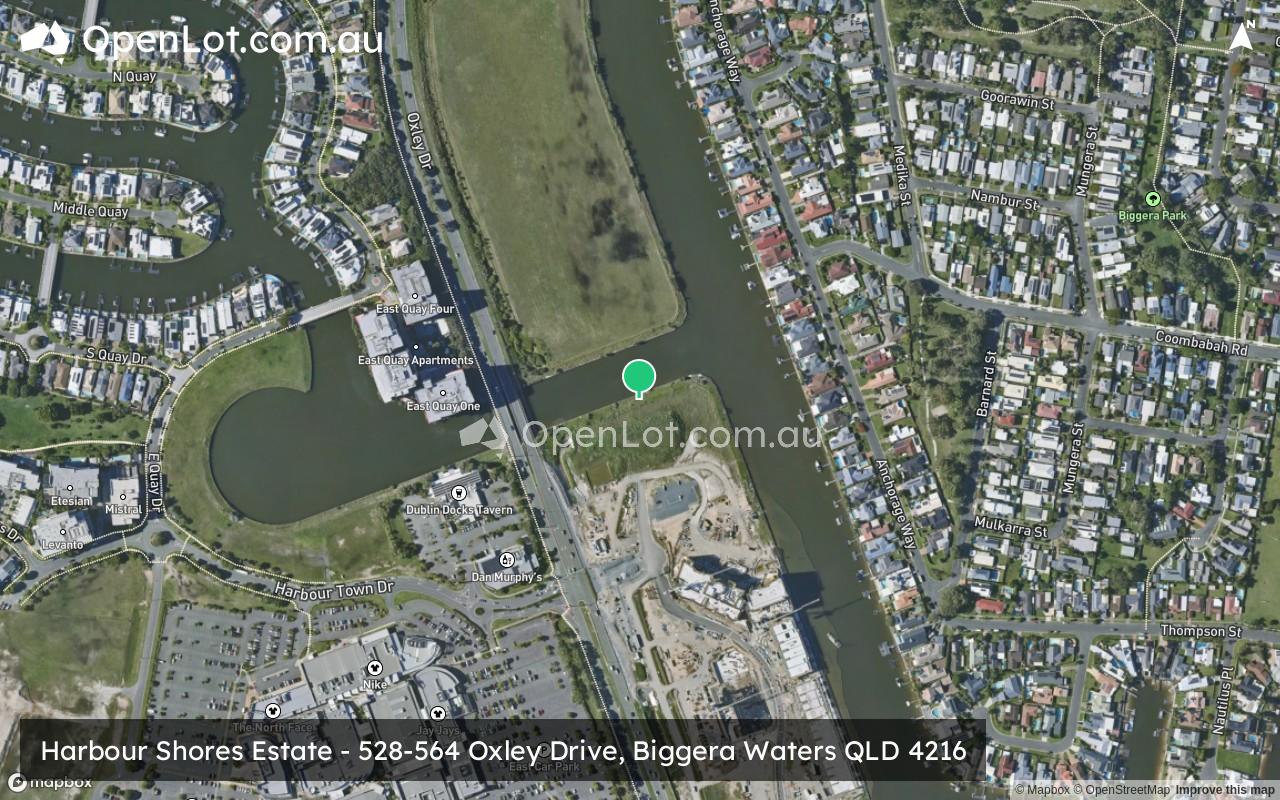 Satellite image for Harbour Shores Estate - 528-564 Oxley Drive, Biggera Waters QLD 4216