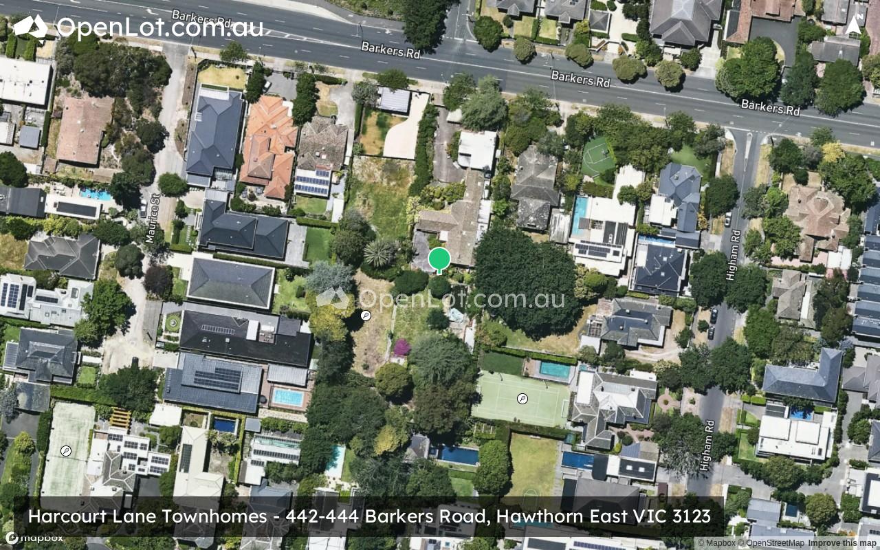 Satellite image for Harcourt Lane Townhomes - 442-444 Barkers Road, Hawthorn East VIC 3123