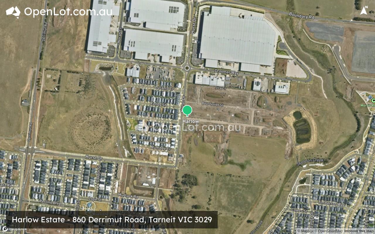 Satellite image for Harlow Estate - 860 Derrimut Road, Tarneit VIC 3029