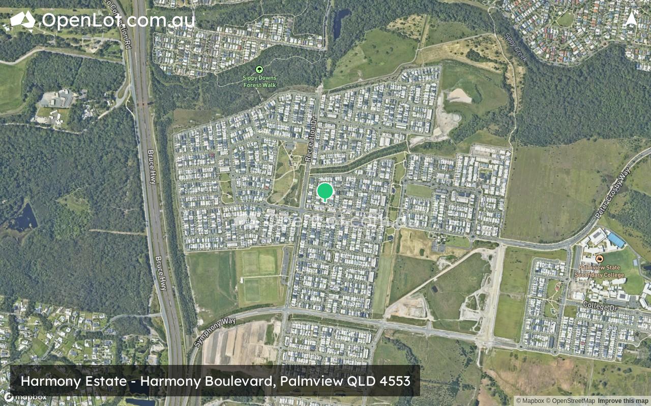 Satellite image for Harmony Estate - Harmony Boulevard, Palmview QLD 4553