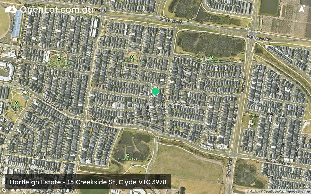Satellite image for Hartleigh Estate - 15 Creekside St, Clyde VIC 3978