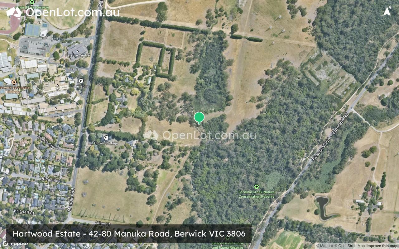 Satellite image for Hartwood Estate - 42-80 Manuka Road, Berwick VIC 3806