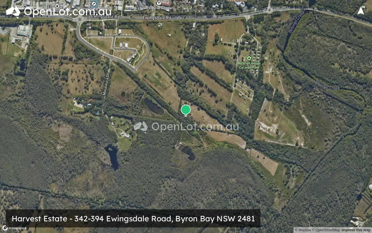 Satellite image for Harvest Estate - 342-394 Ewingsdale Road, Byron Bay NSW 2481