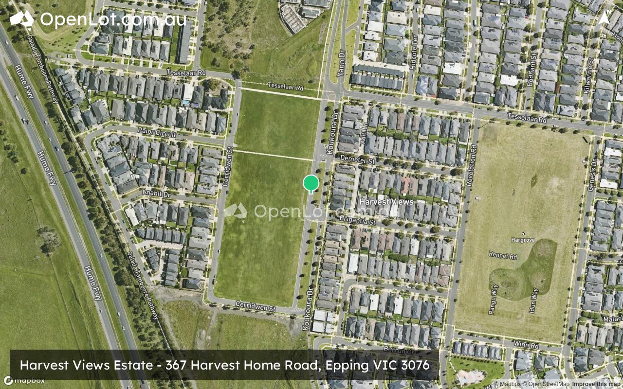 Satellite image for Harvest Views Estate - 367 Harvest Home Road, Epping VIC 3076