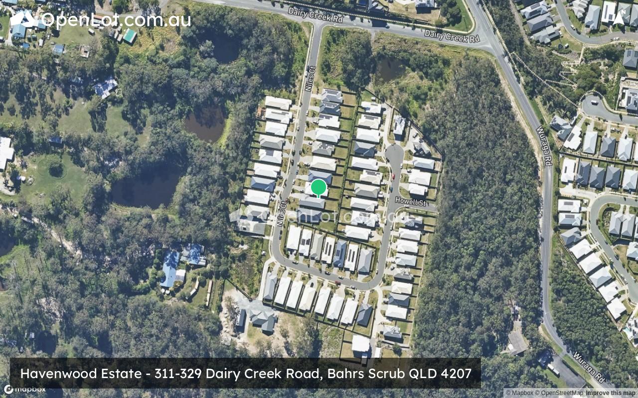 Satellite image for Havenwood Estate - 311-329 Dairy Creek Road, Bahrs Scrub QLD 4207