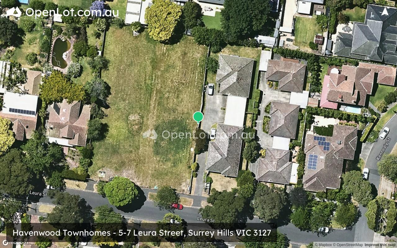 Satellite image for Havenwood Townhomes - 5-7 Leura Street, Surrey Hills VIC 3127