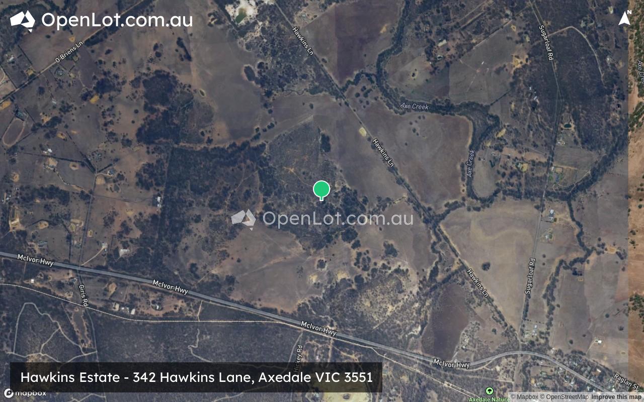 Satellite image for Hawkins Estate - 342 Hawkins Lane, Axedale VIC 3551