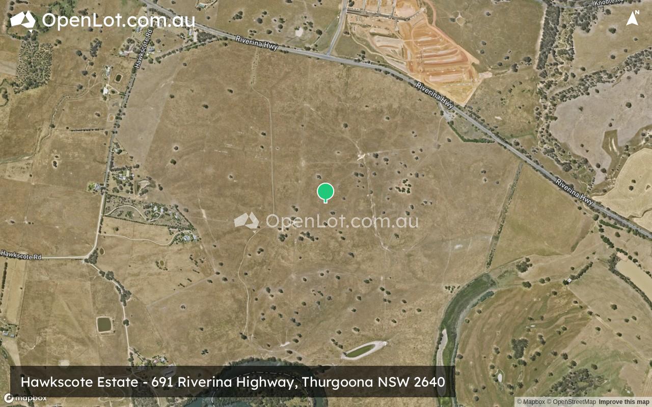Satellite image for Hawkscote Estate - 691 Riverina Highway, Thurgoona NSW 2640
