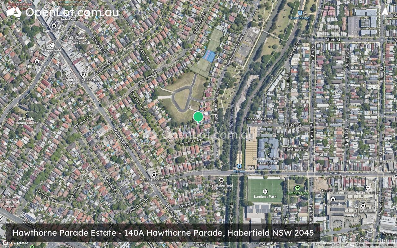 Satellite image for Hawthorne Parade Estate - 140A Hawthorne Parade, Haberfield NSW 2045