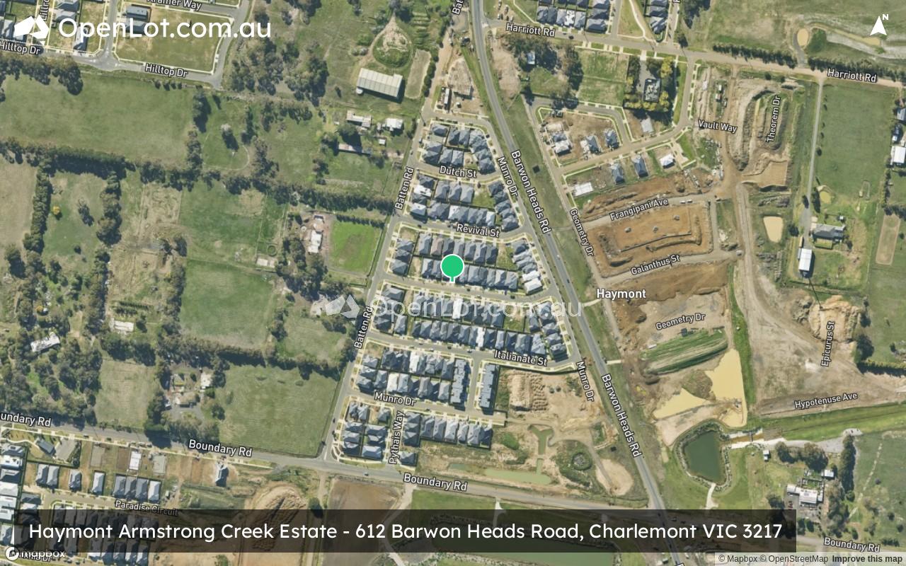 Satellite image for Haymont Armstrong Creek Estate - 612 Barwon Heads Road, Charlemont VIC 3217