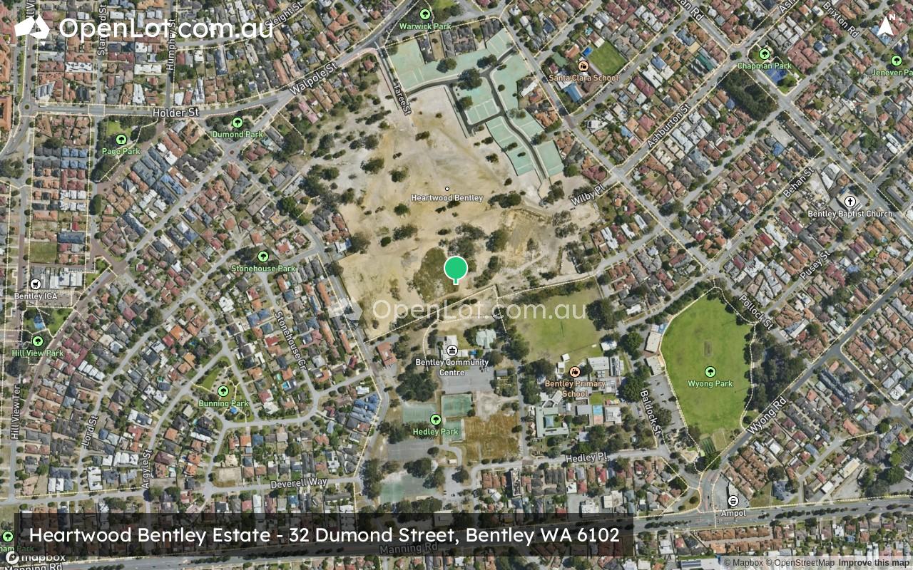 Satellite image for Heartwood Bentley Estate - 32 Dumond Street, Bentley WA 6102